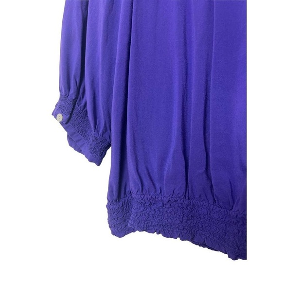 Chicos Purple Button Front Blouse 3/4 Sleeve Size 1 - Picture 4 of 5